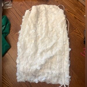 Elegant White Sequin Skirt